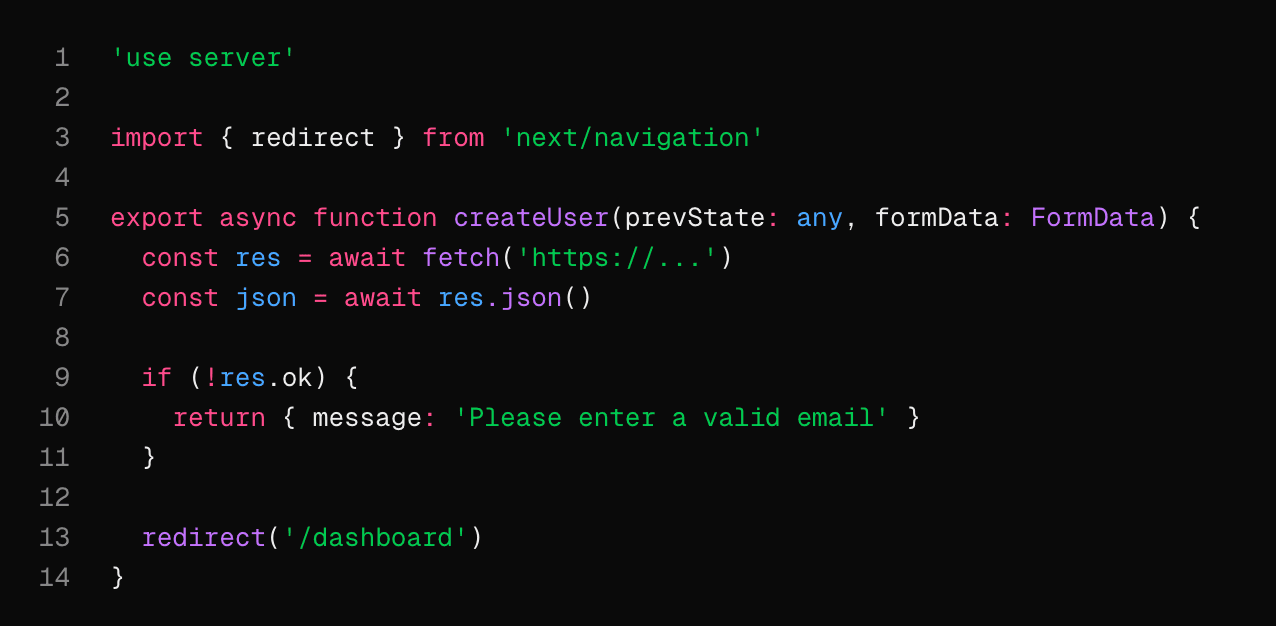 Server Action Example